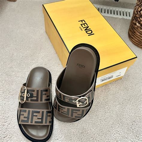 flat fendi sandals|fendi birkenstock style sandals.